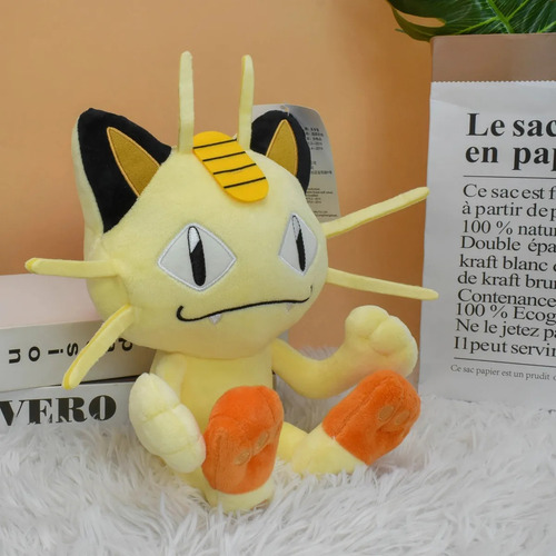 Peluche De Peluche Meowth For Sentarse Con Dibujos Animados
