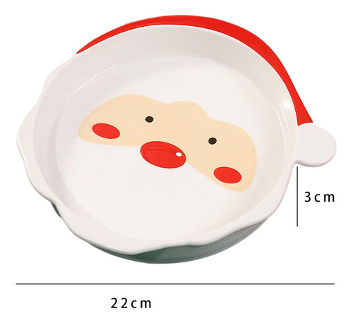Vajilla Navideña Con Patrones Papá Noel De 8 Pulgadas
