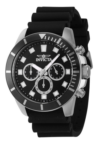 Reloj de pulsera Invicta 46077, para hombre, con correa de silicona color acero
