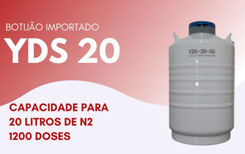 Botijão Nitrogênio P/ Sêmen Ou Material Genético Yds 20 Lts