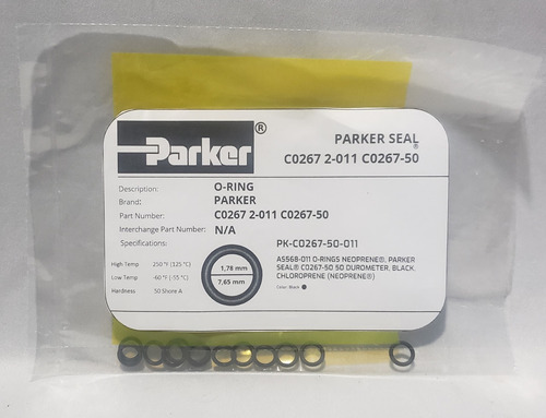 Parker Sellos Oring O Ring Neopreno C0267-2-011 C0267-50