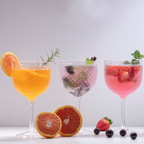 Kit C/ 6 Taças 600ml Drinks Bebidas Gin Sofisticada Acrílico