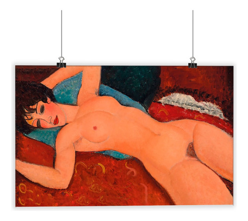 Cuadro De Pvc Con Poster Laminado Desnudo Reclinado 60x90cm