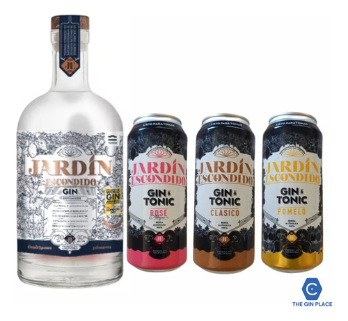 Gin Jardin Escondido + 3 Latas Gin Tonic - The Gin Place