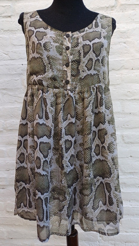 Vestido Animal Print Verde Ay Not Dead 