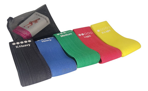 Set 5 Mini Bandas Resistencias Entrenamiento Mvd Sport