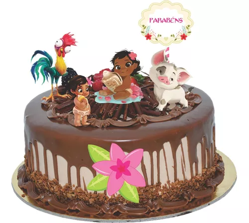 Topo de bolo decoração festa Moana aniversário perfeiro EVA