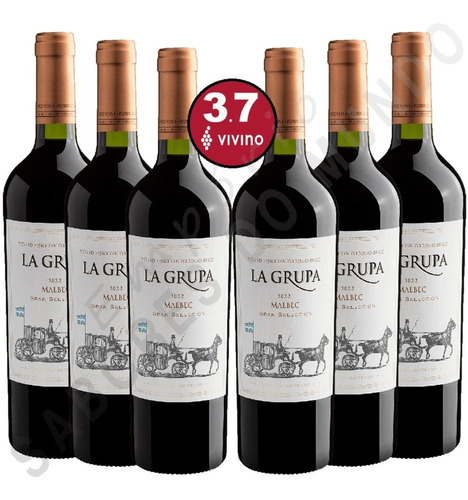 Kit 6 Unid - Vinho Argentino La Grupa Gran Selección Malbec