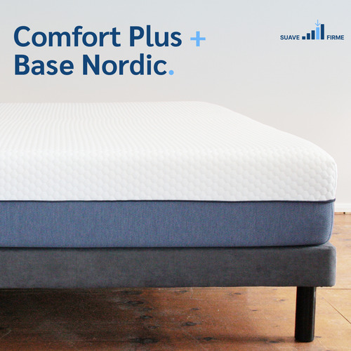 Juego Colchon Comfort Plus + Base Nordic 200x200 Sleep Box