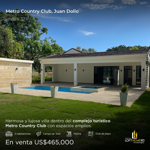 Villa En Metro Country Club Juan Dolio En Venta Con Piscina 