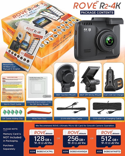 Rove R2-4k Grabadora Cámara De Carro Dashcam Wifi Dash Cam