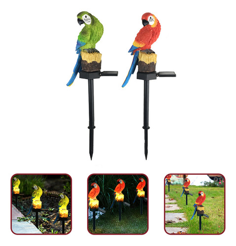 Lámpara Solar Para Decorar Loros Para Césped, 2 Unidades