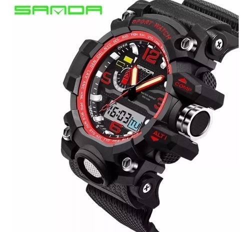 Relógio Preto Dourado Azul Vermelho Digital Masculino Barato