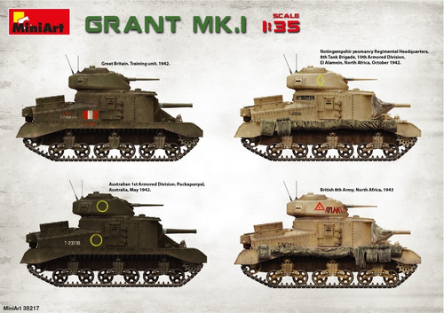 Tanque Americano Grant Mk I  Interior Completo Miniart 1 :35