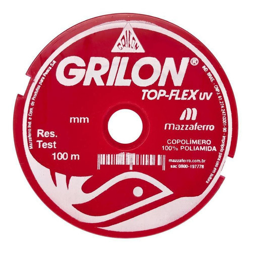 Linha Monofilamento Grilon Uv 1,00mm 99,1lb 100m Mazzaferro