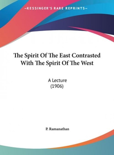 Libro The Spirit Of The East Contrasted With The Spirit O...