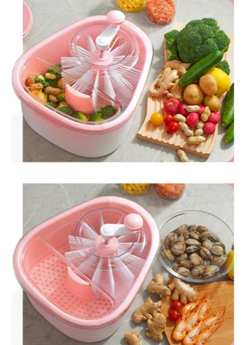 Tf Drene El Colador De Frutas De La Fruta Con Cepillo, Rosa