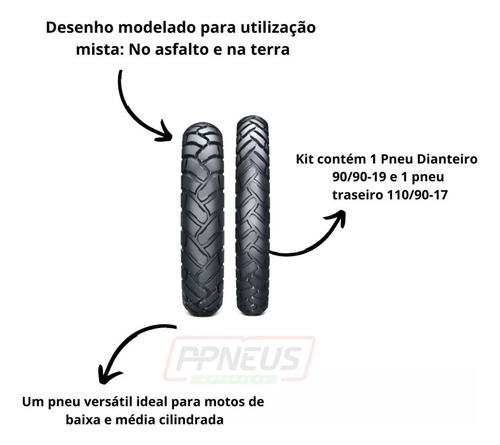 Par Pneu 90/90-19 + 110/90-17 Ira Bunker Honda Nxr Bros 125