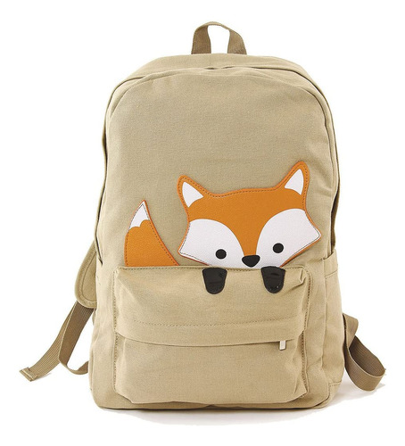 Mochila Escolar De Lona Para Niños Con Diseño De Zorro