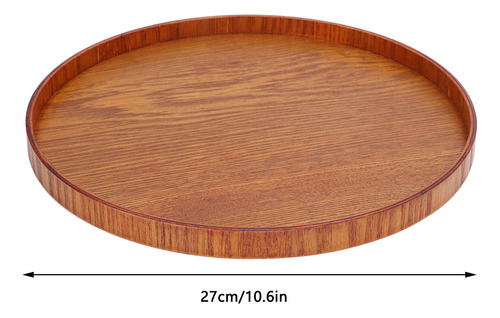 Bandeja De Madera Redonda, Duradera, Simple Y Elegante