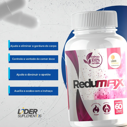 Redumax 60 cápsulas de quitosano, espirulina y psilio, 3 botes, sabor neutro
