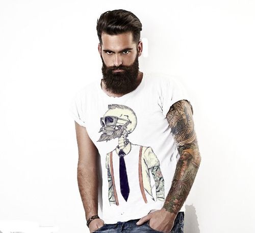 Playera Premium  Craneo Hipster Mod02