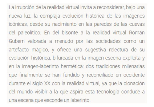 Del Bisonte A La Realidad Virtual - Román Gubern / Anagrama