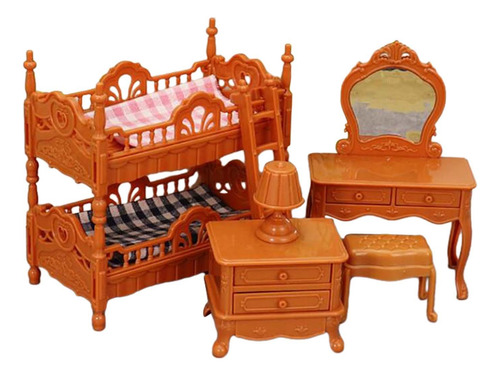 Juego De Muebles De Casa De Muñecas Play Play Play Marrón