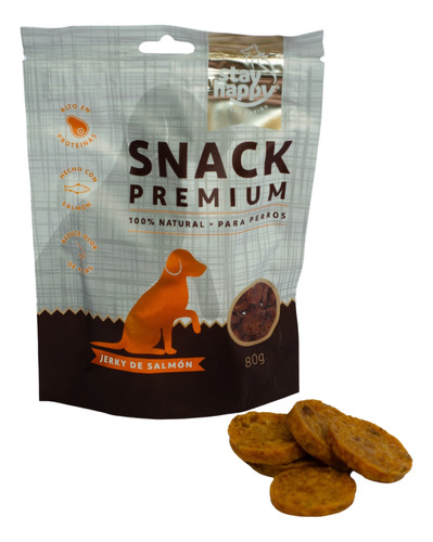 Snack Stay Happy Jerky Salmón 80gr Para Perros