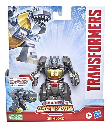 Muñeco Transformers Grimlock 2 En 1 Classic Heroes Team 12cm