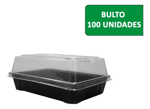 Envase Sushi Delipack Pequeño Alto Tapa Alta 100 Unidades 