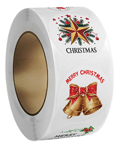 3 Rollo De 500 Pegatinas Navideñas Para Hacer Estilo B