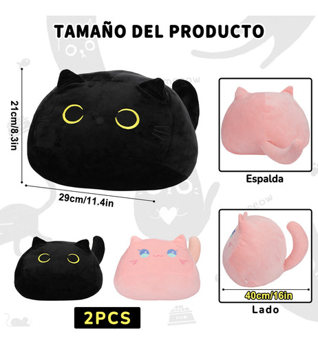 Cojín De Gato De Peluche Warmie- Para Bebés Y Niños, 2 Pzs.