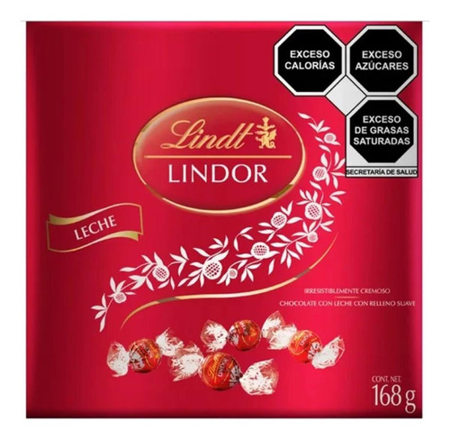Lindt Lindor Chocolatecon Leche Con Relleno Suave 168g