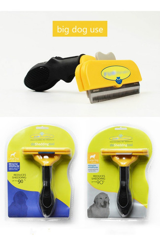 Cepillo Peine Perro Pelo Tamaño L Deslanador Premium Color Amarillo