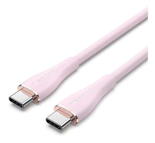 Cable Usb C Carga Rapida 1,5m 5a 100w Pd Silicona Vention Color Rosa
