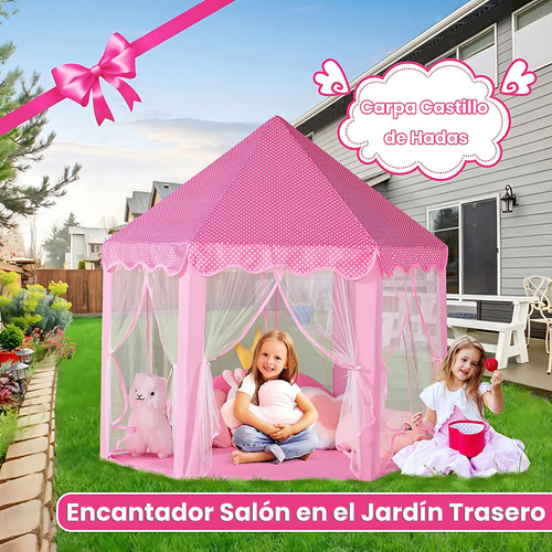 Castillo De Princesa Con Estrellas Led Para Niñas Y Niños