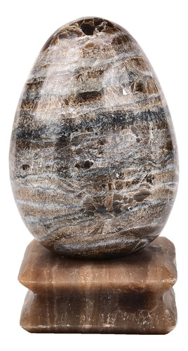 Huevo De Piedra Preciosa Natural Con Base De Jaspe, 11 Cm