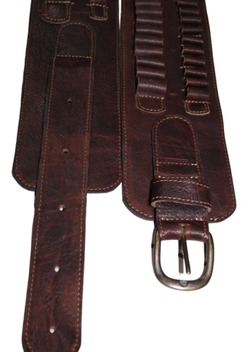 Carrillera / Canana Set 2 Piezas Piel Autentica Calibre Dese