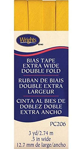 Wrights Cinta De Doble Pliegue Para Bies  1/2 Por 3 Yardas  