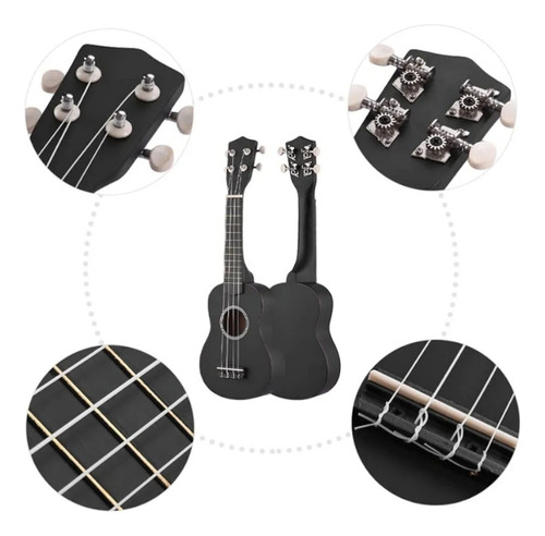 Ukelele Soprano Acústico De 21 Pulgadas, Madera De Tilo
