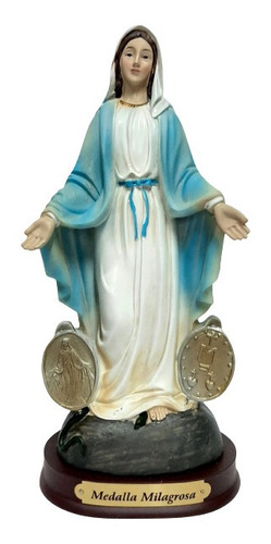 Estatua Medalla Milagrosa - 20 Cm - Resina Poliéster - Única