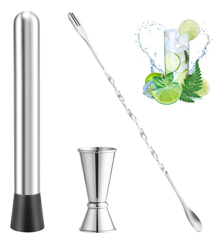 Xiaery Machacador De Acero Inoxidable, Cuchara Para Mezclar