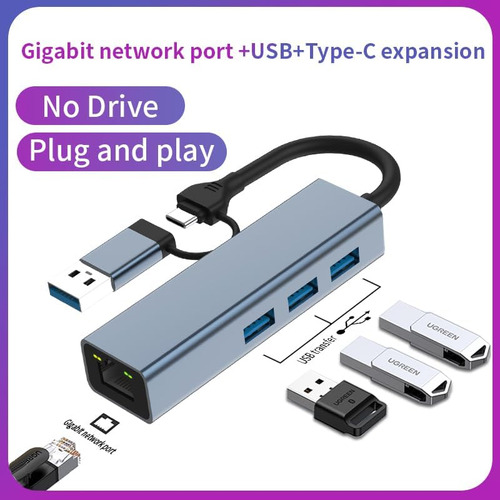 Pack Usb C 2 En 1 A Lan + Hub: Hdmi Y 3 Puertos Usb