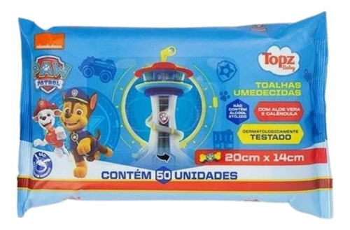 Topz Baby Toalhas Umedecidas Patrulha Canina Aloe Vera 50 Unidades