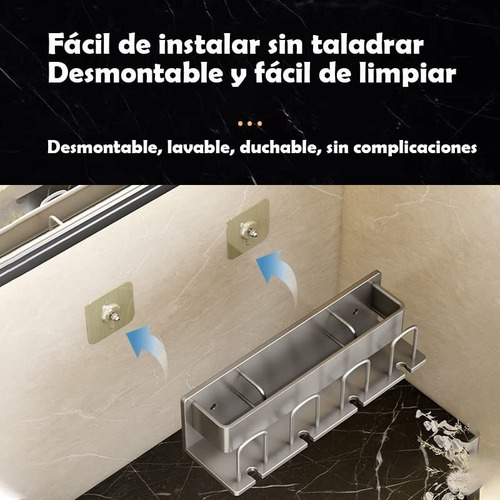Porta Cepillo Dientes Sin Agujeros Que Perforar (4 Personas)