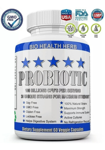 Probiotico Premium 100 Billiones Cfus Gmo Usa