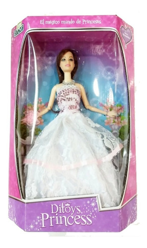 Princesa Pricess Doll Morocha Vestido Ditoys Figura 