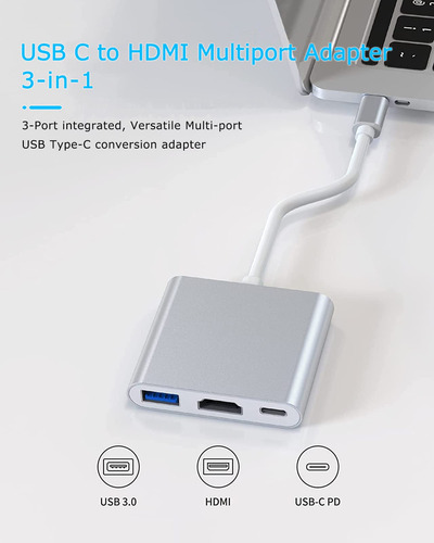 Adaptador Multipuerto Usb Ca Hdmi Tipo C Hub Thunderbolt 3 1