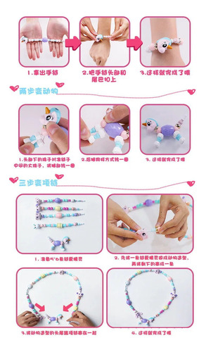 8pcs- Pônei Pulseira Colar Boneca Móvel Decoração